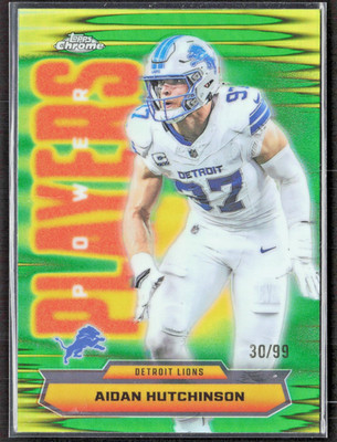 Aidan Hutchinson 2025 Topps Chrome Power Players Green Refractor #PP-38 #d 30/99