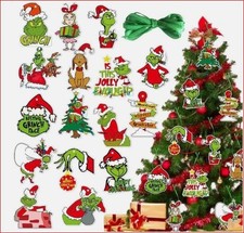 50 Pcs Merry Christmas Grinch Ornaments Tree Hanging Decoration Figure Pendant