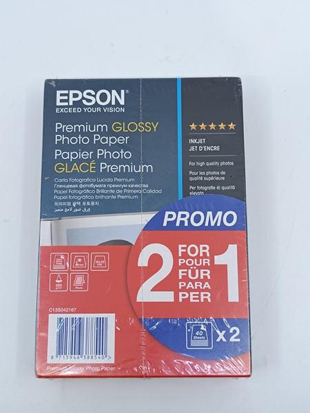 Epson Premium Glossy Fotopapier 10X15 Cm 255G 80 Blatt (2X40) Promo Neu OVP-image