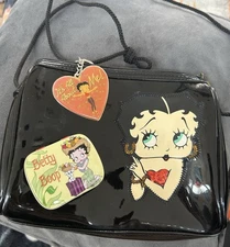 Vintage Black Betty Boop Purse + Pillbox & Keychain-Never Used!🩷💜🩷💜🩷💜🩷