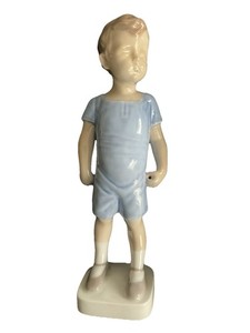 Bing & Grondahl Baseball Player Figurine #1617 Mint Denmark 8” tall Light Blue