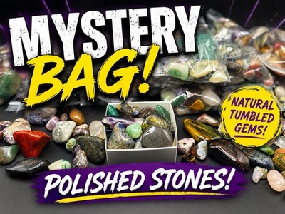 Mystery Bag Polished Tumbled Stones 180g   Vibrant Gemstones for Crafts