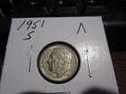1951 S - USA 10 cent - Silver American dime