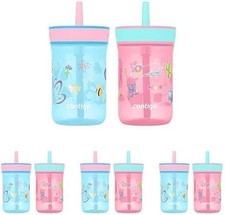 Contigo Kids Leighton Straw Tumbler Spill-Proof Lid 14oz 2-Pack Blue Raspberry