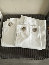 Dunelm Blackout white Eyelet Curtains Pair 46"x54"/117cmx137cm