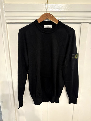 Stone Island Black Wool Sweater Size Large