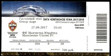 Ticket 2017 CSKA Moscow vs. Manchester United Champions League  40396