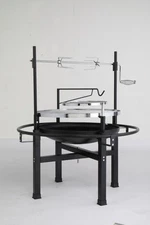 LEADZM 3-in-1 32" Vertical Charcoal BBQ Smoker Round Charcoal Grill