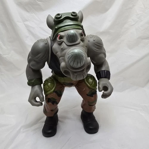 Vtg 1990 Playmates Giant Teenage Mutant Ninja Turtles Rocksteady 13” Figure
