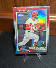 Topps 2025 Topps Chrome Justin Crawford RC Rookie #73 Phillies MLB Card. rookie card picture