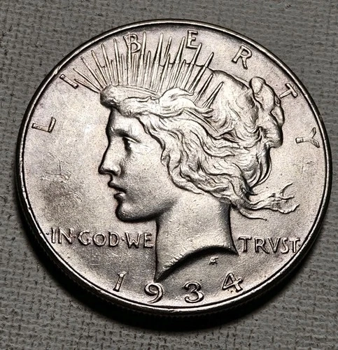 1934-D SILVER PEACE DOLLAR 90% Silver BU See Pictures