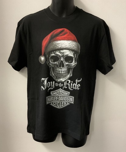 Harley Davidson Men's Christmas Joy To Ride Short Sleeve T-Shirt Black 3003173 - $38.00