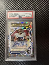 2025 Panini Donruss Dominators Justin Herbert Auto PSA 9 #DOM-JHT Chargers NFL