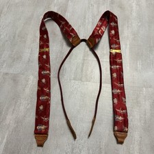 1940s Hickok Suspenders Fly fishing Lures Silk w/ Action Bak Leather Detail
