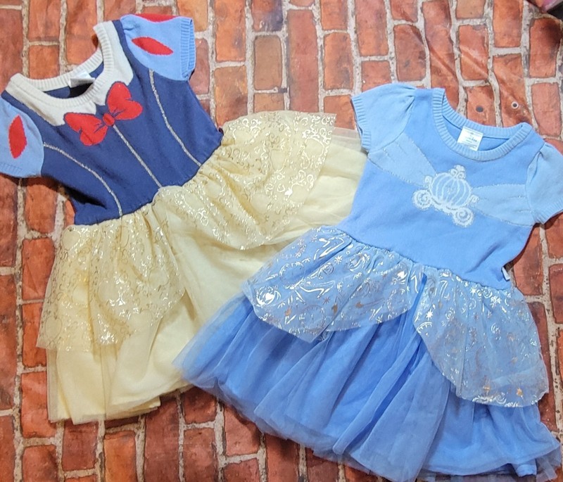 Disney Princess Girls Sweater Dress Lot Sz 5t Cinderella Snow White Guc