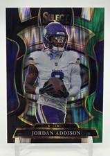 2025 Panini Select - Jordan Addison #65 Concourse Black & Green Shock Prizm