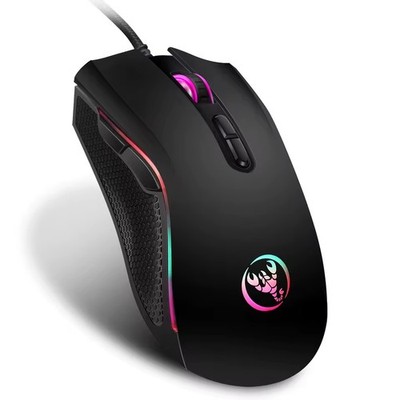 RGB PC Gaming Maus HXSJ LED Hintergrundbeleuchtung Kabelgebunden 3200 DPI