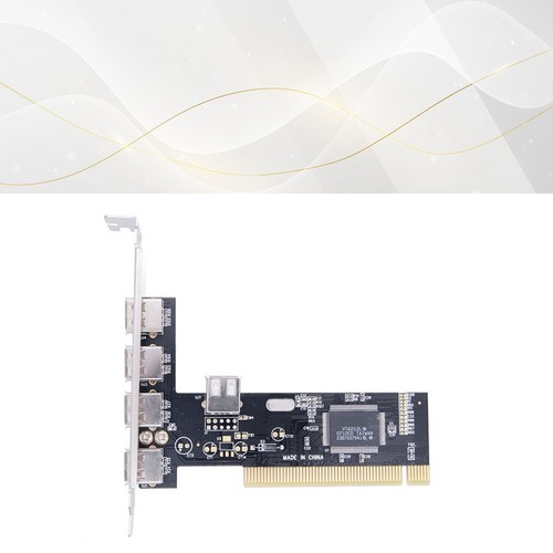 5 Ports PCI auf USB 2.0 PCI-Erweiterungskarte Adapterkarte 480Mbps Treiberf9681 - Photo 5/6