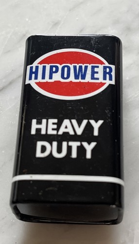 VINTAGE HIPOWER HEAVY DUTY 9V Battery For display Collection only DEAD As Is