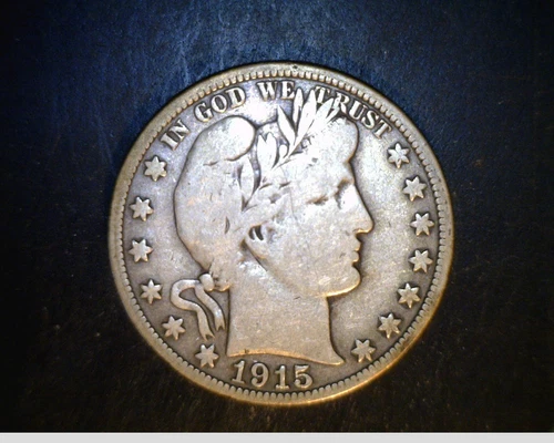 1915-D Barber Half, Ave Cir, .3617 Oz Silver  (US-4257)