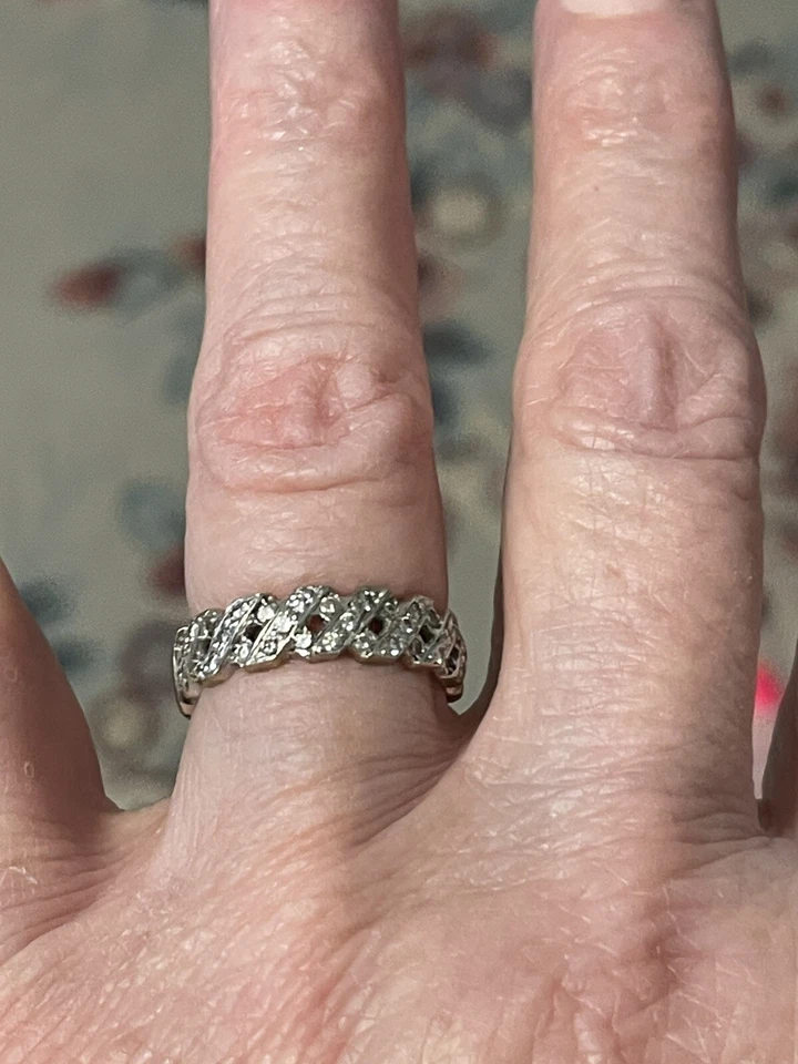 Hidalgo 18k White Gold Half Eternity Band Diamond Ring - Image 2 of 3