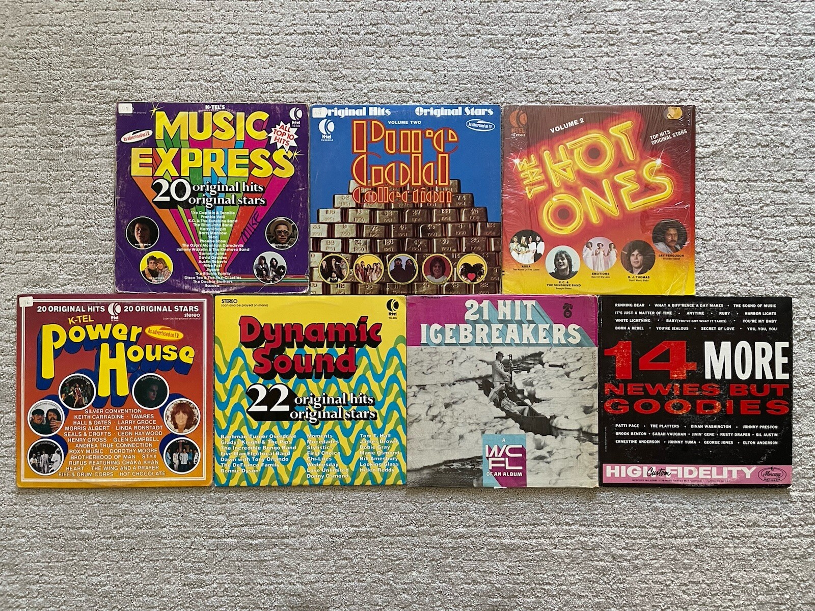 Vintage Vinyl Records LOT Top Hits LP Pure Gold The Hot Ones Oldies But Goodies-image