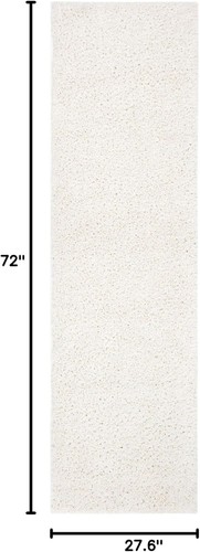 Plush 1.2-Inch Thick Ivory Shag Runner Rug - Ideal for Living Rooms & Bedrooms - Picture 4 of 11