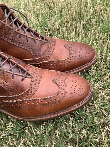 Herren Allen Edmonds Stirling Budapester Stiefel 9.5D Braun Leder Hergestellt in den USA - Bild 2 von 15