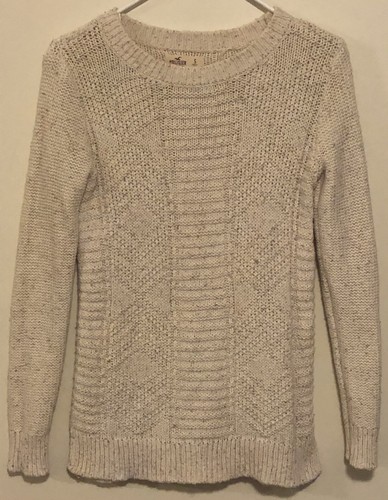 Hollister Women’s Cable Knit Tunic Sweater - Size Small - Ivory Color - Picture 1 of 6