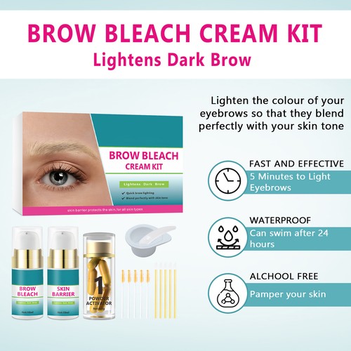 Brow Bleaching Kit Eyebrow Lightener Gentle Makeup Brow Bleach For Ordinary - Picture 8 of 12