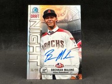 2019 BOWMAN CHROME BRENNAN MALONE PROSPECT DRAFT NIGHT REFRACTOR AUTO 36/99