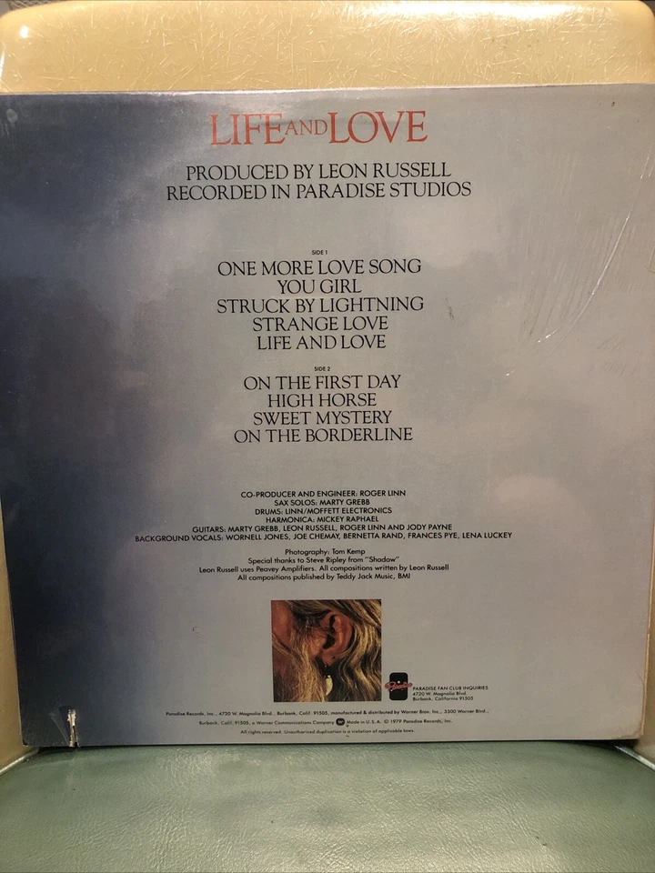 Leon RUSSELL “Sealed “ Life And Love 1979 Vinyl LP - Image 2 of 4