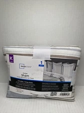 Mainstays Multi-Colored Neutral Stripe Polyester King Pillow Sham BRAND NEW