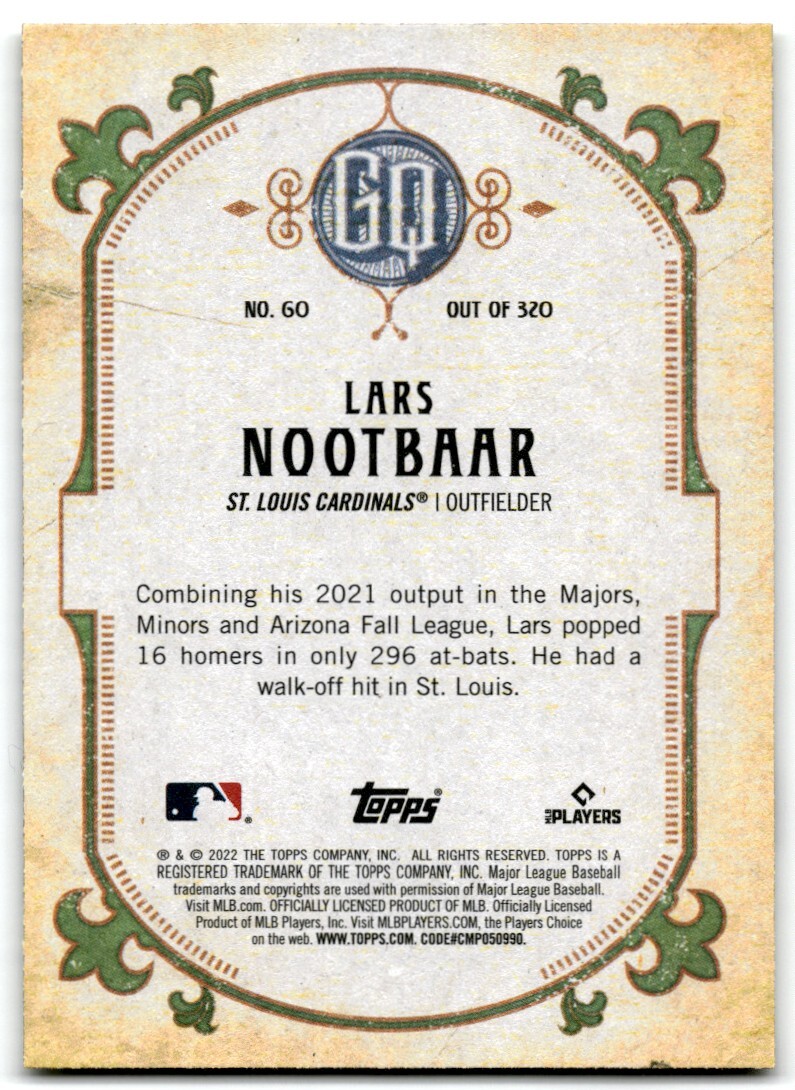 ヌートバー Gypsy Queen Baseball RC Nootbaar 2022 GYPSY QUEEN Lars Nootbaar RC St. Louis Cardinals #60 | eBay