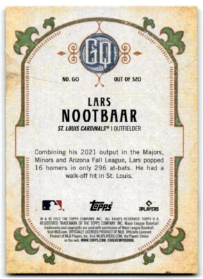 2022 GYPSY QUEEN Lars Nootbaar RC St. Louis Cardinals #60 | eBay