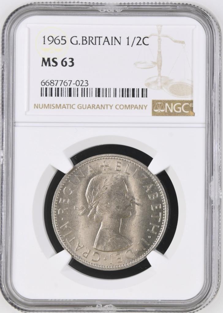 Great Britain 1/2 Crown 1965 NGC MS 63