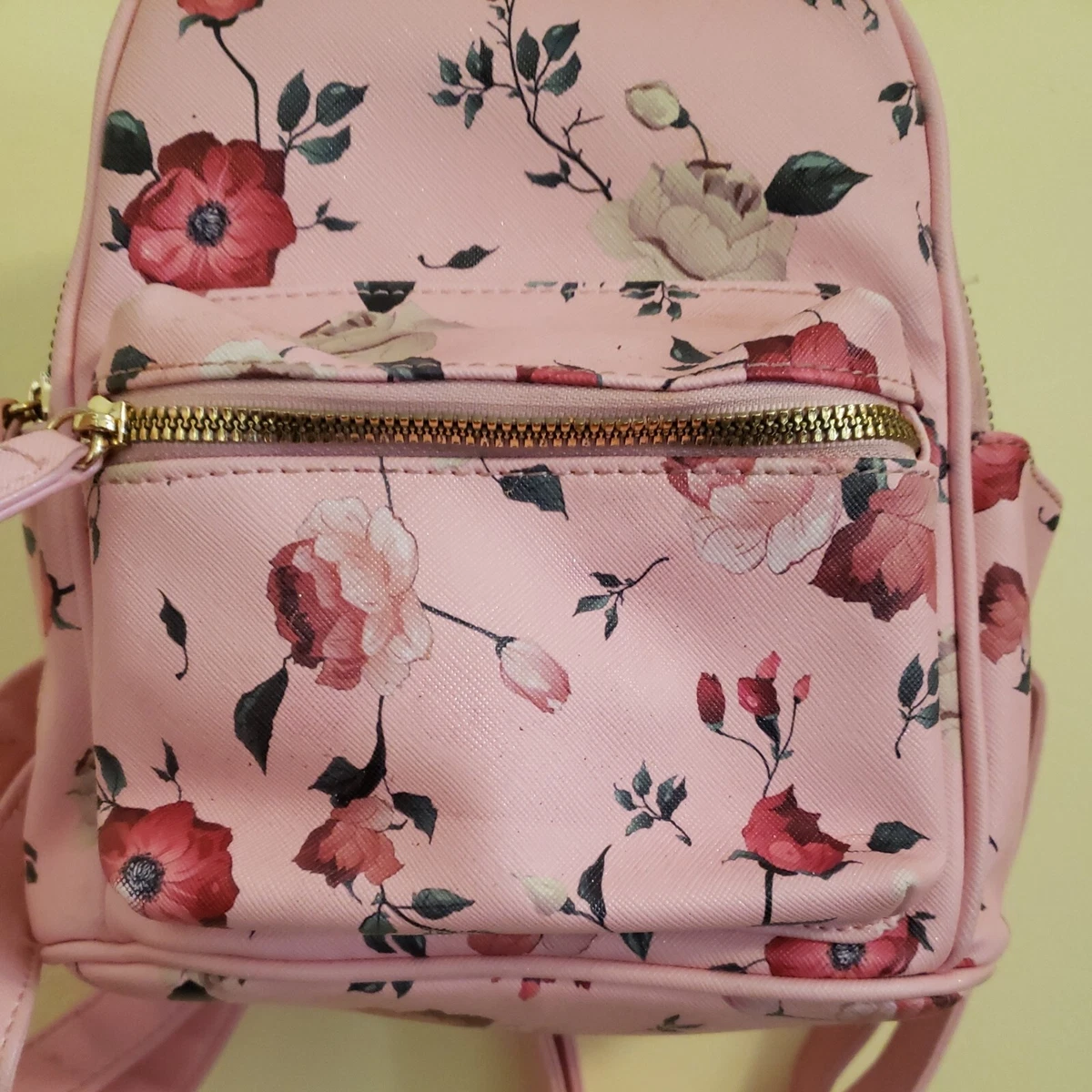 Faux Leather Convertible Mini Backpack - Pink