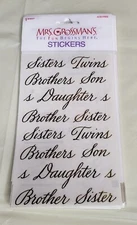 Mrs. Grossman's Scrapbook Stickers "Siblings" Reflections - 20 Sheets
