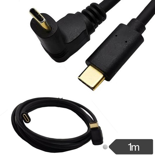 1x USB Type C Cable 90° to 3.1 C Male to Male Adapter Fast Charge Charging 3A 1m - Picture 12 of 14