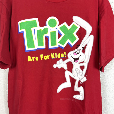 Vintage 90's Trix Are For Kids Cereal Promo T Shirt Red Size Large