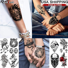 10 PCS Temporary Tattoos Body Arm Tattoo Sticker Half Sleeve Fake Waterproof