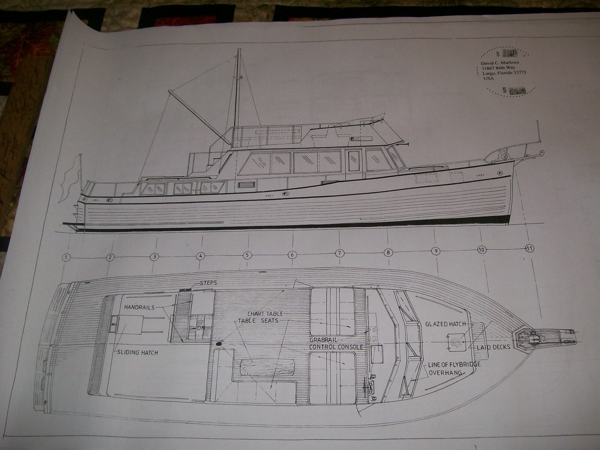 GRAND BANKS MOTOR YACHT ships plan | eBay