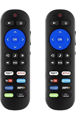2 pack Remote Control Replacement for All Roku TVs and Roku Boxes