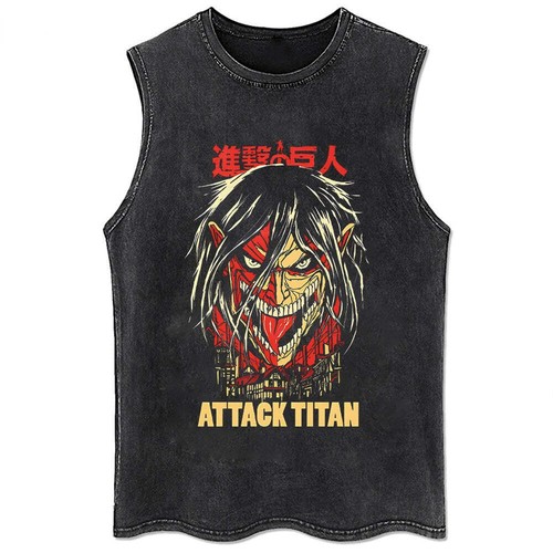 Anime Attack On Titan T-Shirt Hip Hop Oversized Streetwear Vintage Printed Washe - Picture 33 of 63