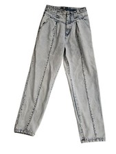 Vintage Jordache Studio High Rise Pleated Acid Wash Mom Jeans Women's 10