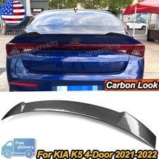 Carbon Fiber Color Rear Tail Trunk Spoiler Wing Lip Fit  For 2021-24 KIA K5 ABS