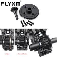 FLYXM For Traxxas E-Revo 2.0 STEEL Diff SPIRAL GEARS (13T/37T) - 2PCS - BLACK