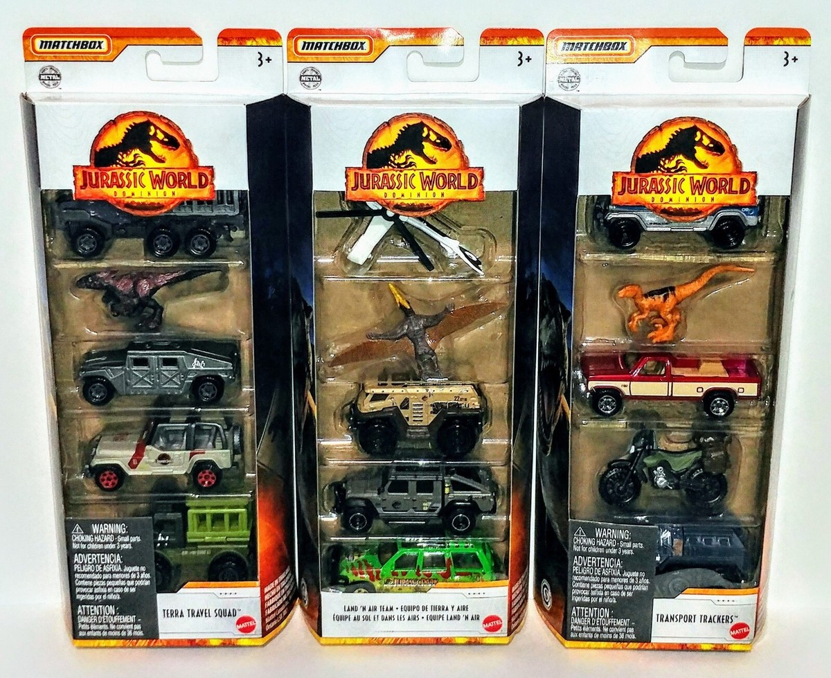 New Release Matchbox Jurassic World Dominion Lot Of 3x 5-Packs