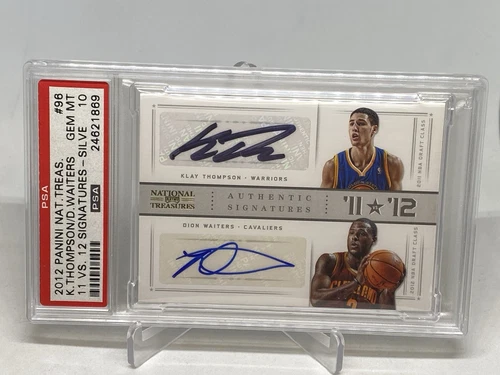 2012 NAT'L TREAS KLAY THOMPSON  DUAL AUTO ROOKIE SP/25  PSA 10 POP 1 WARRIORS
