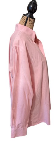 Lands End Direct Merchants Button Up Shirt Mens 16/32 Salmon Long Sleeve - Picture 4 of 6